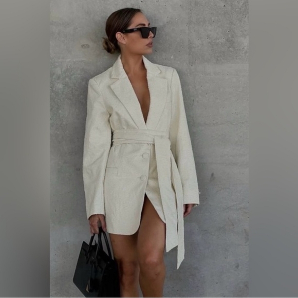 Boa Jackets & Blazers - Women's Cream Belted Blazer Coat